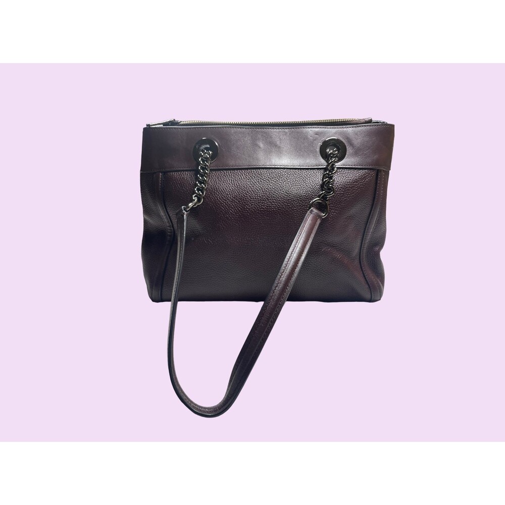 Coach 1881 Rowan Satchel Leather Shoulder‎ Bag Vintage Crossbody Dark Purple Bag